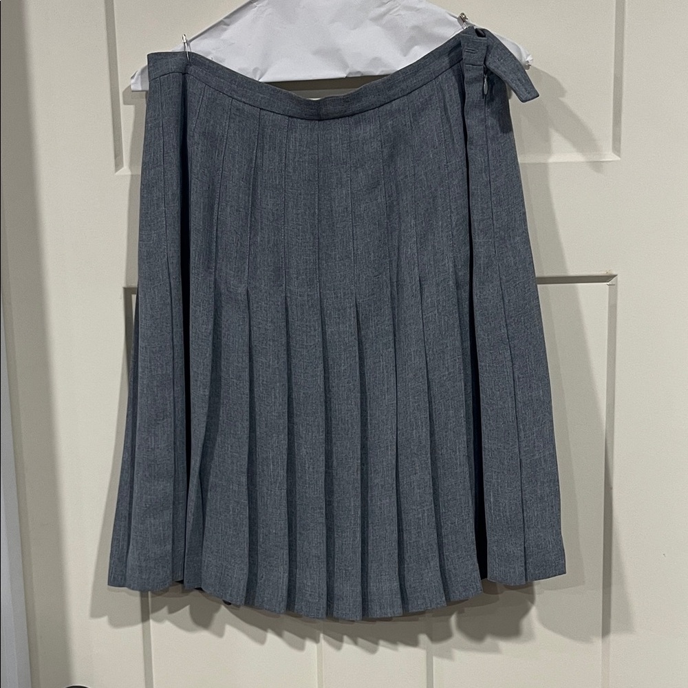 Talbots Charcoal A-Line Pleated Skirt